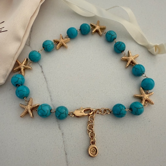 Ettila Beaded Turquoise & Star Bracelet New - Picture 2 of 3